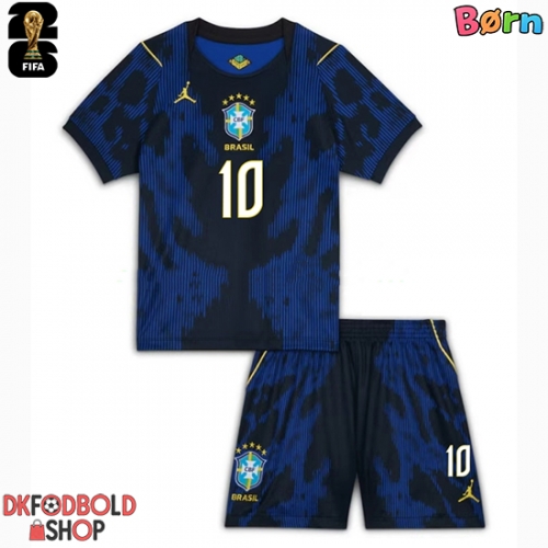 Brasilien Vinicius Junior #10 Udebanesæt Børn VM 2026 Kort ærmer (+ korte bukser)